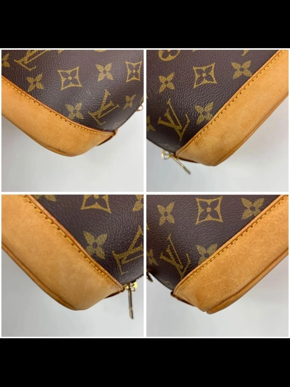 Louis Vuitton Monogram Alma Handbag - Brown with Tan Trim